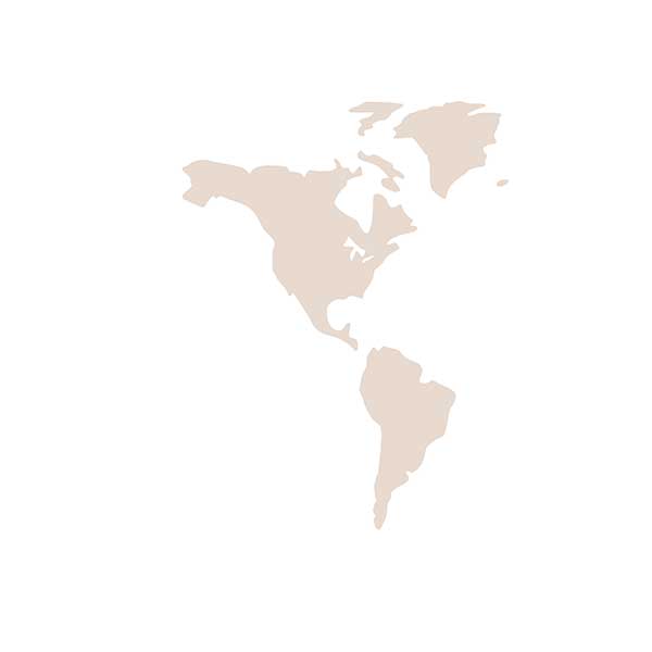 Simplified map of Americas continent silhouette.