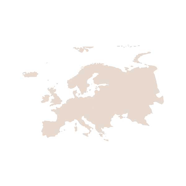 Simplified outline map of Europe continent.